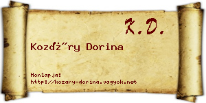 Kozáry Dorina névjegykártya